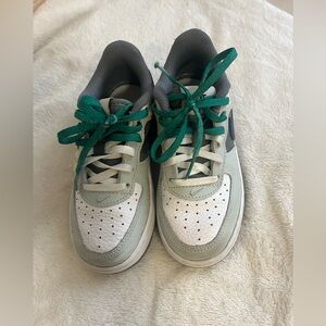 Nike Kids' Sneakers - Green, Gray, and White